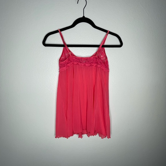 Victorias Secret Pink Lace Baby Doll Lingerie Size Medium - Picture 5 of 5